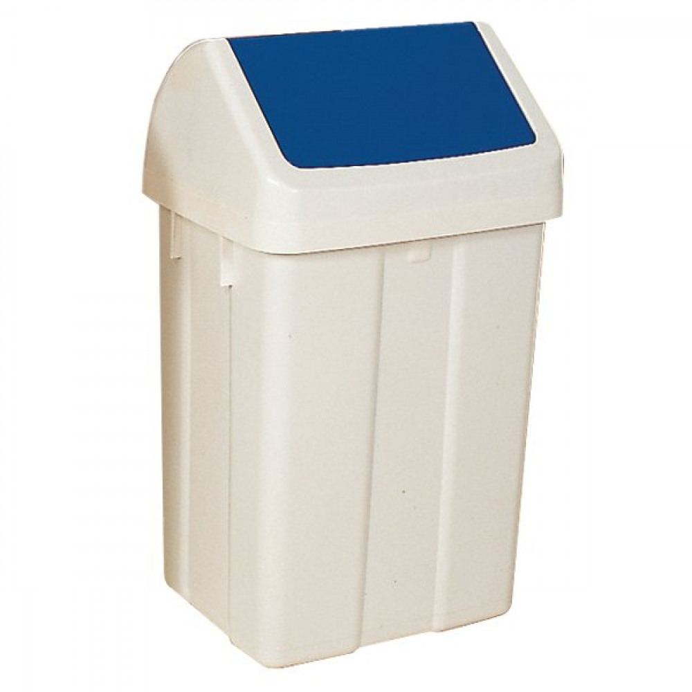 Office Supplies 50 LITRE SWING BIN WHITE/BLU 330350