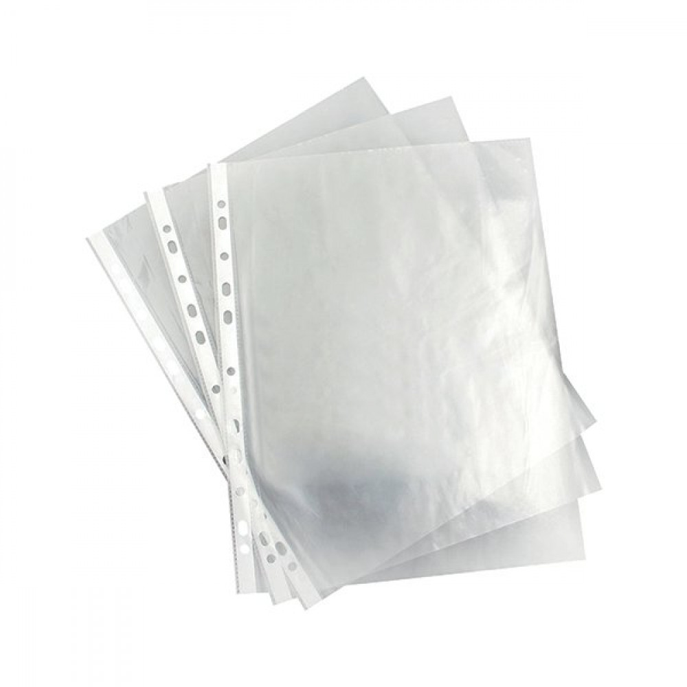 A4 CLEAR PUNCHED POCKETS PK100