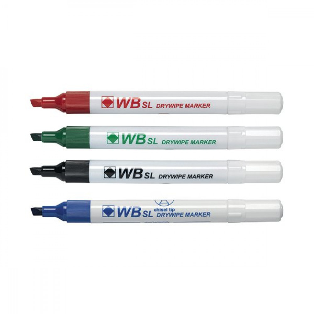 AST WHITEBOARD MARKERS CHISEL PK4