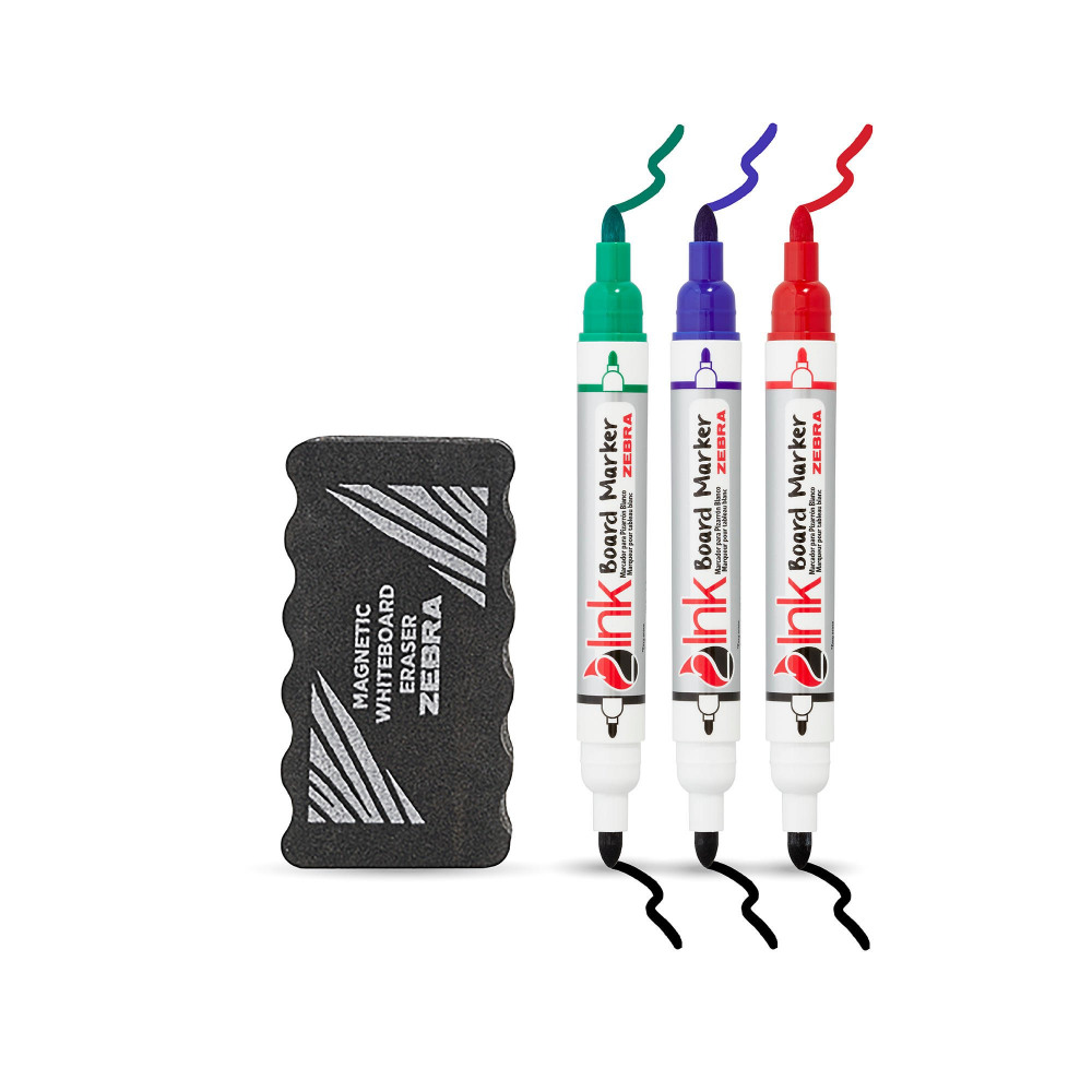 ZEBRA DOUBLE ENDED WB MRKR ASST PK3
