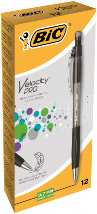 Bic Velocity Mechanical Pencil Comfort Grip Retractable With 3 X Hb Bic Velocity Mechanical Pencil Comfort Grip Retractable With 3 X Hb 0 7mm Lead Ref