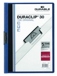 Durable A4 Duraclip File 3mm Dark Blue (Pack of 25) 2200/07
