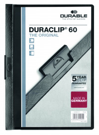 Durable 6mm Black A4 Duraclip File (Pack of 25) 2209/01