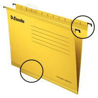 Esselte Classic Foolscap Yellow Suspension File Pack of 25 90335