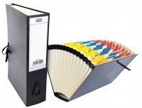 Elba Expanding File with Cloth Ties A-Z 1-31 Jan-Dec Foolscap Black Ref 100080766