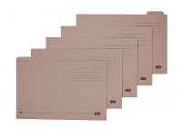 Elba Tabbed Folders Recycled Heavyweight 285gsm Set of 5 Foolscap Buff Ref 100090233 [Pack 20]