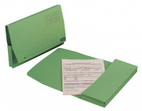 Elba Document Wallet Full Flap 260gsm Capacity 32mm Foolscap Green Ref 100090254 [Pack 50]