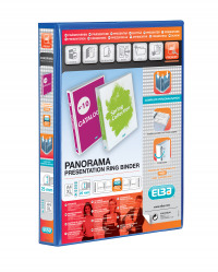Elba Panorama Presentation Ring Binder PVC 4 D-Ring 25mm Capacity A4 Blue Ref 400008415 [Pack 6]