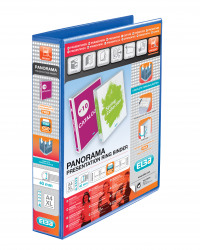 Elba Panorama Presentation Ring Binder PVC 4 D-Ring 40mm Capacity A4 Blue Ref 400008418 [Pack 6]