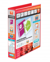 Elba Panorama Presentation Ring Binder PVC 4 D-Ring 40mm Capacity A4 Red Ref 400008507 [Pack 6]