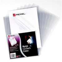 Rexel Nyrex Folder Cut Back A4 Clear Ref 12121 [Pack 25]