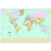 Map Marketing World Political Map Unframed W1236xH866mm Ref BEX