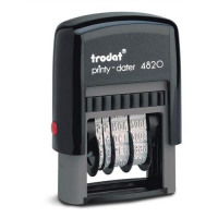 Trodat Printy 4820 Line Dater Stamp 4mm Refillable Black Ref 74000