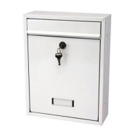 G2 Trent Wall Post Box Mounted Steel 2 Keys Fixing Kit A4 Slot W274xD110xH356mm White