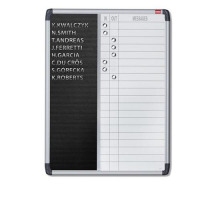 Nobo Welcome In-Out Board Drywipe Message Magnetic Aluminium Frame 20-Name W460xH960mm Black Ref 1901964