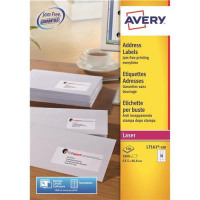 Avery Addressing Labels Laser Jam-free 18 per Sheet 63.5x46.6mm White Ref L7161-100 [1800 Labels]