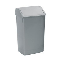 Flip Top Bin Composite Plastic 60 Litres Metallic