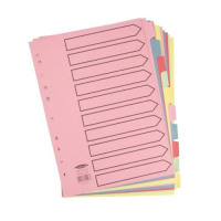 Concord Subject Dividers 160gsm 10-Part Printed A4 Assorted Ref 72098/PJ20