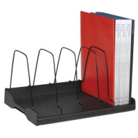 Adjustable Book Rack 6 Wire Dividers W388xD275xH220mm Black