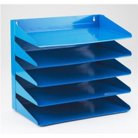 Avery Letter Rack 5-Tier Steel W380xD230xH335mm Blue Ref 605SBLUE