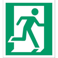 Stewart Superior Fire Exit Sign Man Left and Right 135x150mm Self-adhesive Vinyl Ref NS010