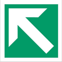 Stewart Superior Fire Exit Sign Arrow Diagonal and Straight 150x150mm Self-adhesive Vinyl Ref NS009