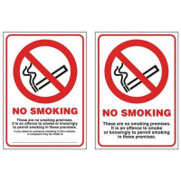 Stewart Superior No Smoking Sign for Windows Self-Adhesive Double Sided Vinyl A6 Ref SCPO004