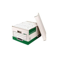 Bankers Box by Fellowes Storage Box Foolscap White Green Ref 00791 [Pack 10]