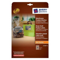 Avery Product Labels 18 per Sheet 62x42mm Brown Kraft Rectangular Ref L7110-20.UK [360 labels]