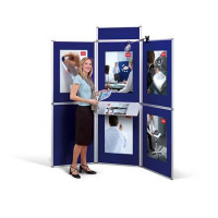 Nobo Pro-Panel Display and Bag 6 Panels Blue Fabric and Dry White Sides 12kg W2250xH2020mm Ref 1901169