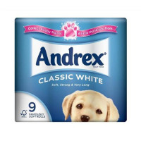 Andrex Toilet Rolls 2-Ply 240 Sheets Classic White Ref 1102055 [Pack 9]