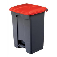 EcoStep Bin 45 Litre Red Lid Grey Ref SPICEECO45STEP1