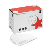 5 Star Office Mail Machine Envelopes Gummed Window 90gsm White DL [Pack 500]