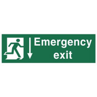 Stewart Superior Fire Exit Sign Emergency Exit 600x200mm Self-adhesive Vinyl Ref SPO54SAV