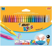 Bic Kids Plastidecor Crayons Colour Hard Long-lasting Sharpenable Vivid Assorted Ref 829772 [Pack 24]