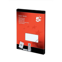 5 Star Office Multipurpose Labels Laser 65 per Sheet 38.1x21.2mm White [6500 Labels]