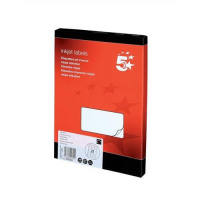 5 Star Office Addressing Labels Inkjet 21 per Sheet 63.5x38.1mm White [2100 Labels]