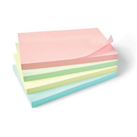 5 Star Office Re-Move Notes Repositionable Pastel Pad of 100 Sheets 76x127mm Assorted [Pack 12]