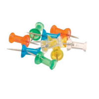 5 Star Office Push Pins Assorted Translucent [Pack 100]