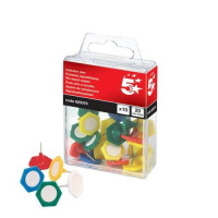 5 Star Office Indicator Pins 20mm Head Assorted [Pack 10]