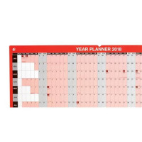 5 Star Office 2018 Year Planner Mounted