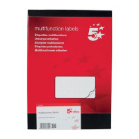 5 Star Office Multipurpose Labels Laser Copier Inkjet 6 per Sheet 99x93mm White 600 Labels [Pack 100]
