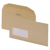 Postmaster Envelopes Wallet Gummed with Window 80gsm Manilla DL [Pack 500]