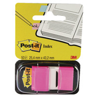 Post-it Bright Pink Index Tabs 25mm (12 (Packs of 50) 680-21