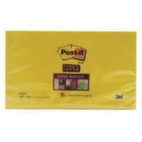 Post-it Super Sticky 76x127mm Yellow Notes (Pack of 6) 655-S6