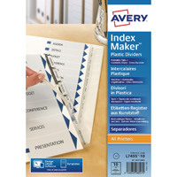 Avery Index Maker Clear Polypropylene 10-Part 05113081