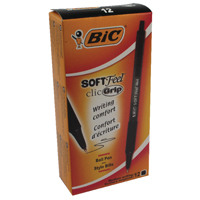 Bic Soft Feel Retractable Ballpoint Black Pen (Pack of 12) 837397