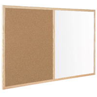 Bi-Office Wood Frame Cork/Drywipe Board 900x600mm MX07001010