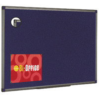 Bi-Office Felt Board 1200x900mm Blue Aluminium Finish FB1443186
