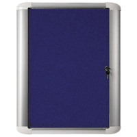 Bi-Office External Display Case 626x670mm Blue Felt Aluminium Frame VT620107760